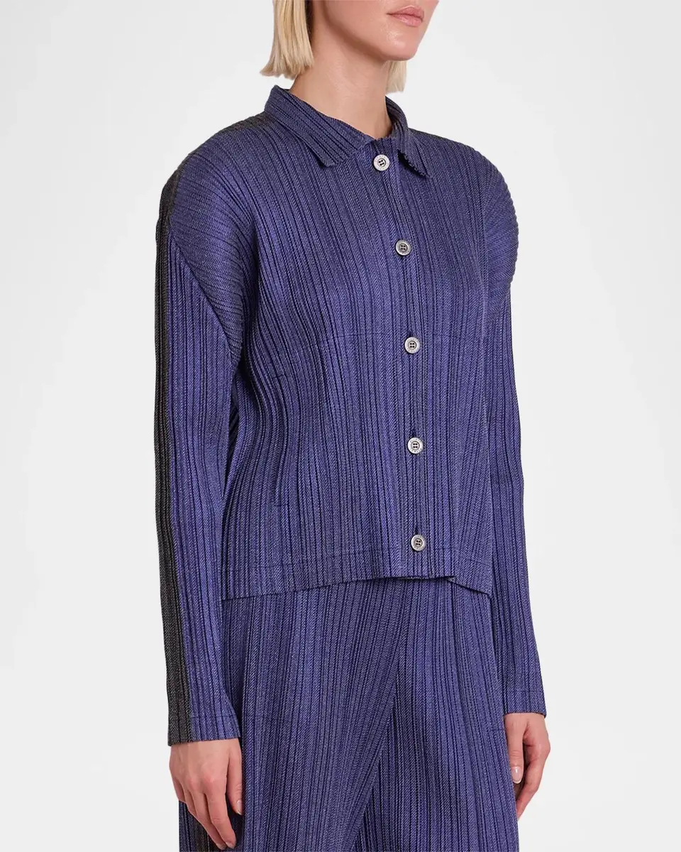 Issey Miyake Cotton Denim Pleats Please Jacket | Thumbnail 6 Issey Miyake Cotton Denim Pleats Please Jacket | Thumbnail 6