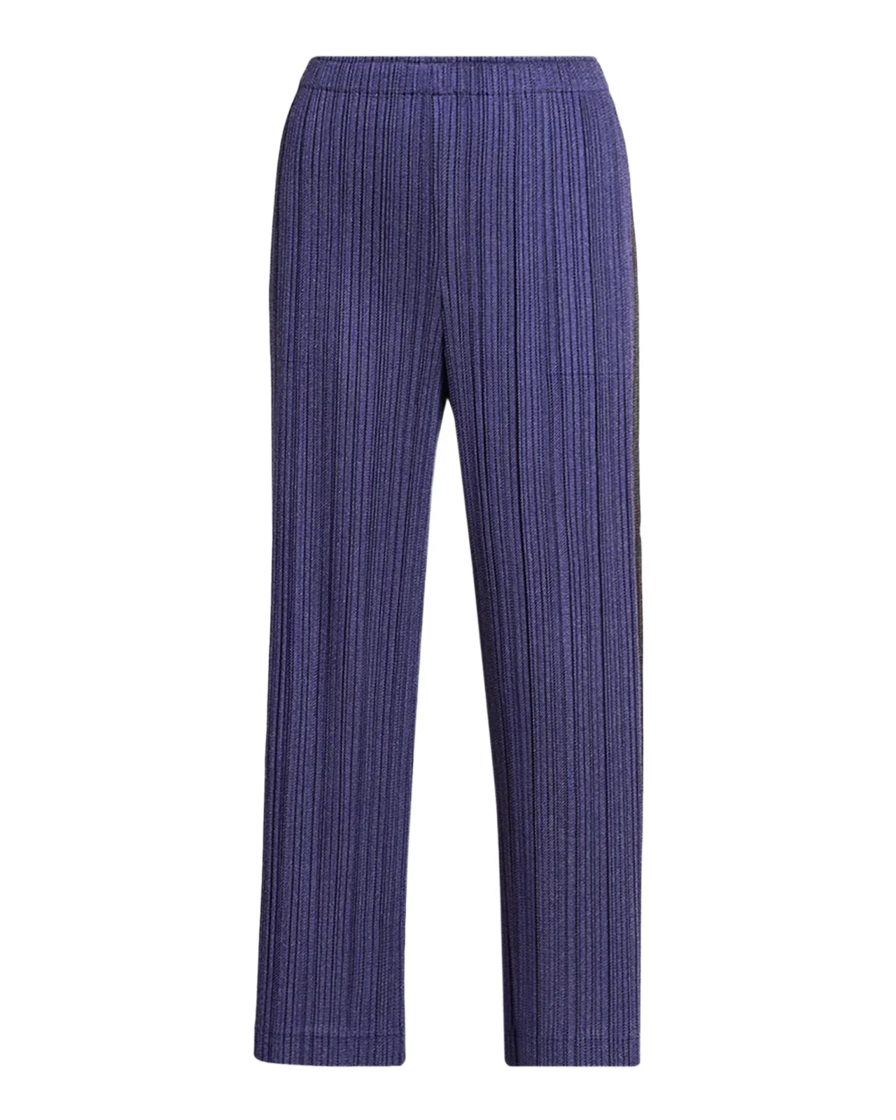 Issey Miyake Cotton Denim Pleats Please Wide-Leg Ankle Pants