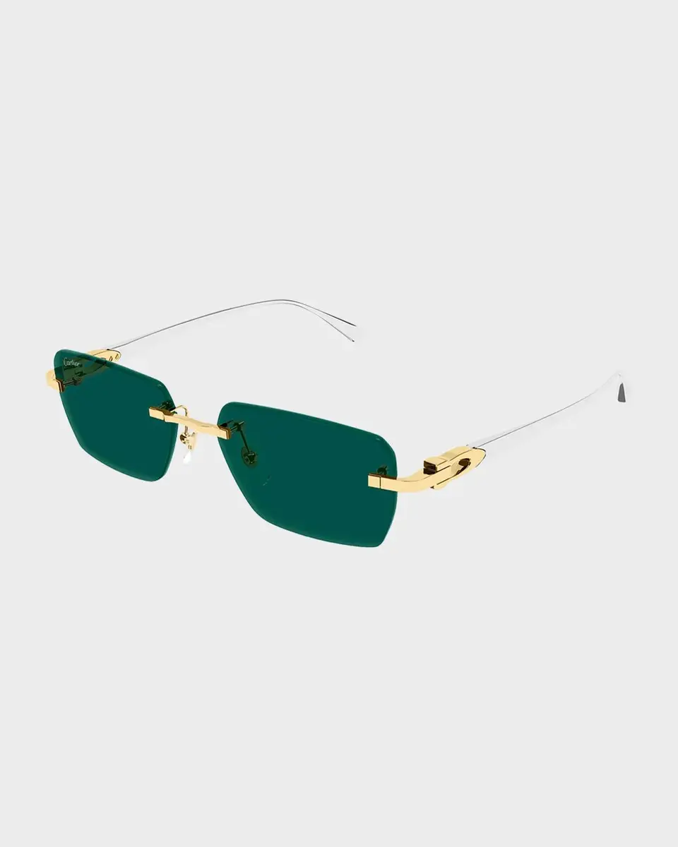 Cartier Men's Rimless Metal and Nylon Rectangle Sunglasses | Thumbnail 2 Cartier Men's Rimless Metal and Nylon Rectangle Sunglasses | Thumbnail 2