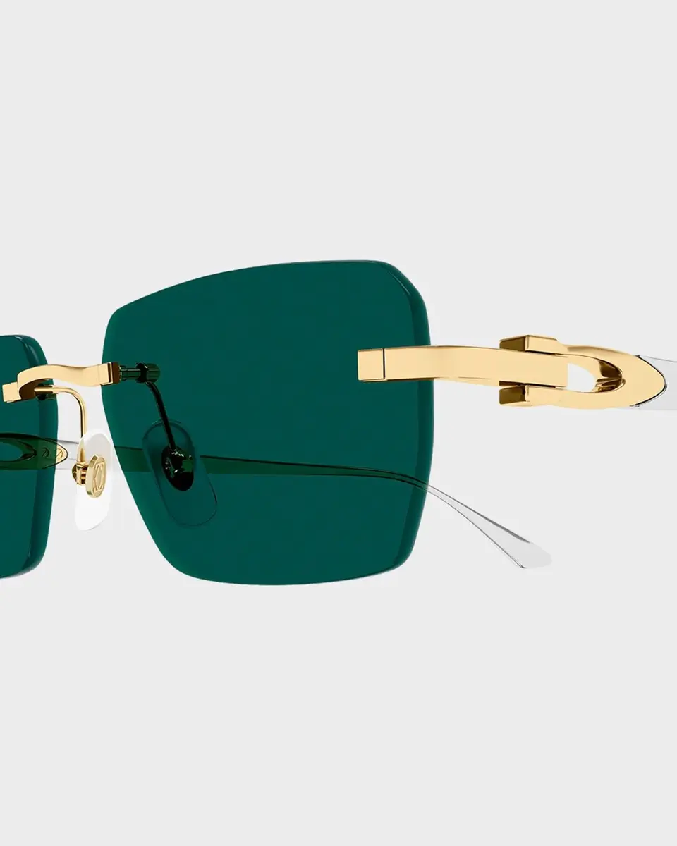 Cartier Men's Rimless Metal and Nylon Rectangle Sunglasses | Thumbnail 3 Cartier Men's Rimless Metal and Nylon Rectangle Sunglasses | Thumbnail 3