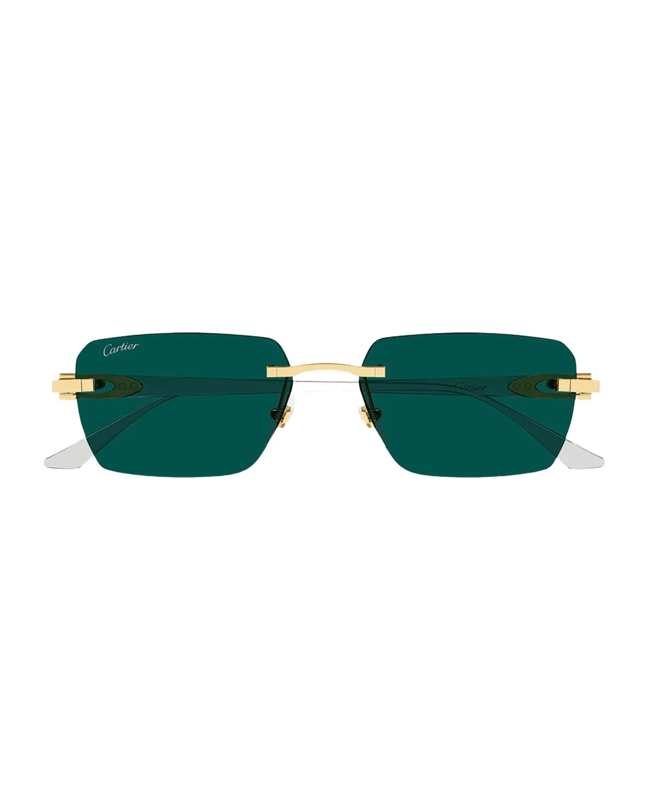 Cartier Men's Rimless Metal and Nylon Rectangle Sunglasses