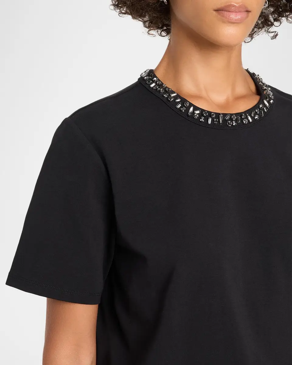 Veronica Beard Sebastian Jewel-Neck T-Shirt | Thumbnail 5 Veronica Beard Sebastian Jewel-Neck T-Shirt | Thumbnail 5