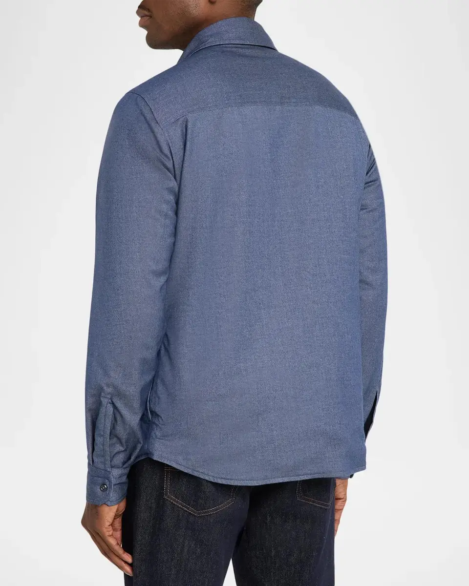 Stefano Ricci Men's Reversible Denim-Effect Overshirt | Thumbnail 3 Stefano Ricci Men's Reversible Denim-Effect Overshirt | Thumbnail 3