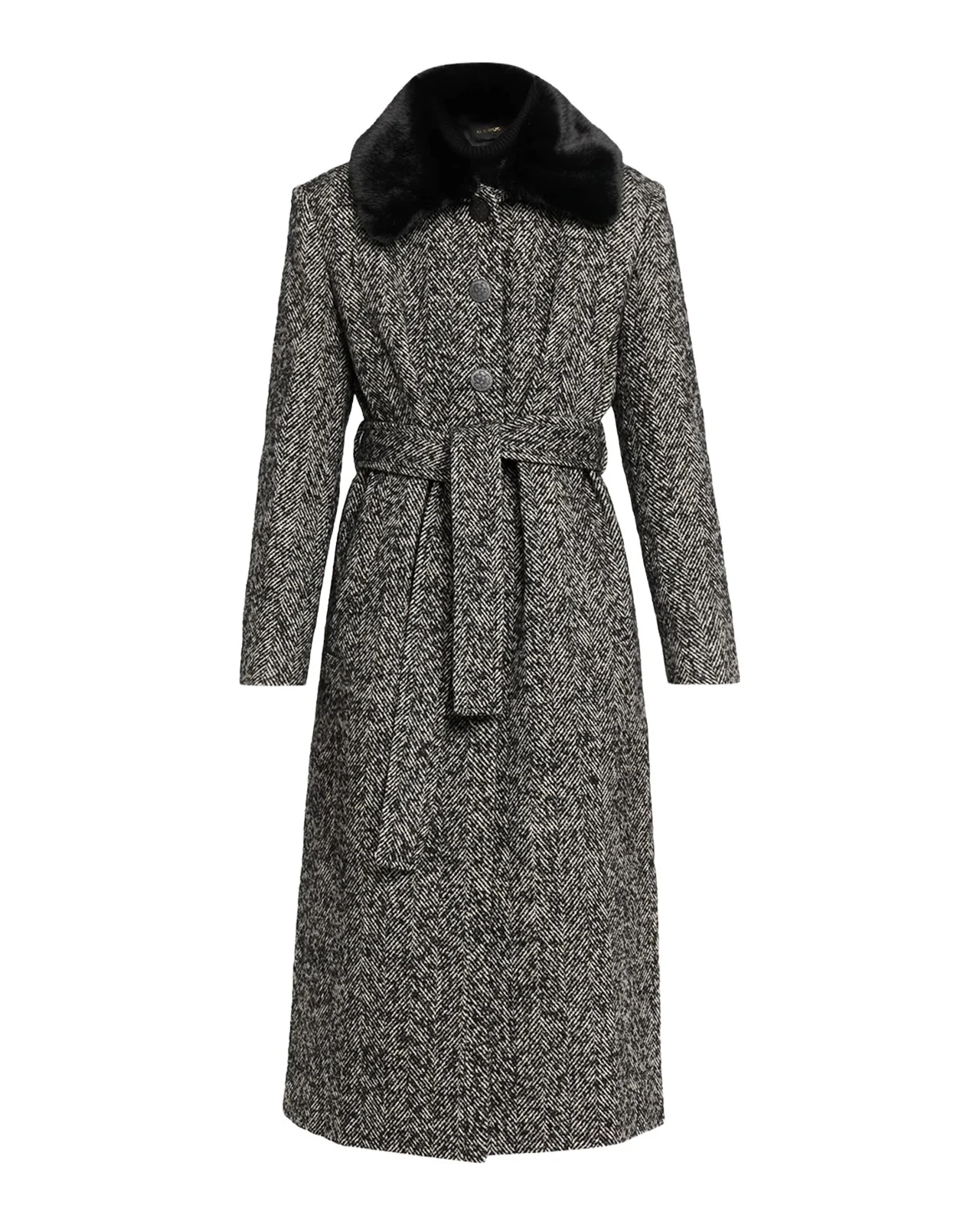 Kobi Halperin Gabriela Faux Fur-Collar Herringbone Coat