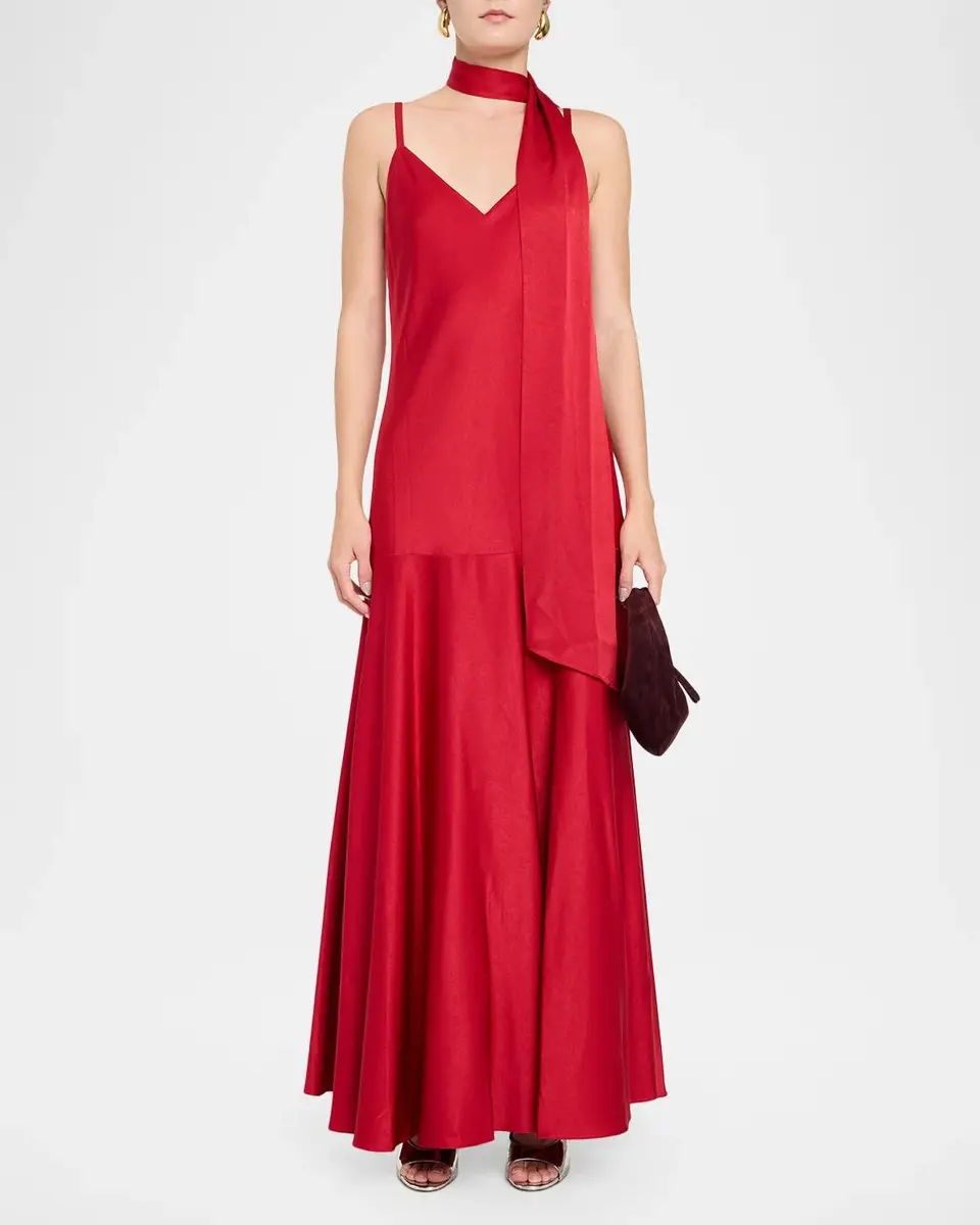 Ungaro Leona V-Neck Scarf Maxi Dress | Thumbnail 2 Ungaro Leona V-Neck Scarf Maxi Dress | Thumbnail 2