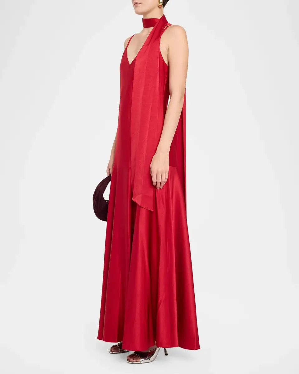 Ungaro Leona V-Neck Scarf Maxi Dress | Thumbnail 4 Ungaro Leona V-Neck Scarf Maxi Dress | Thumbnail 4