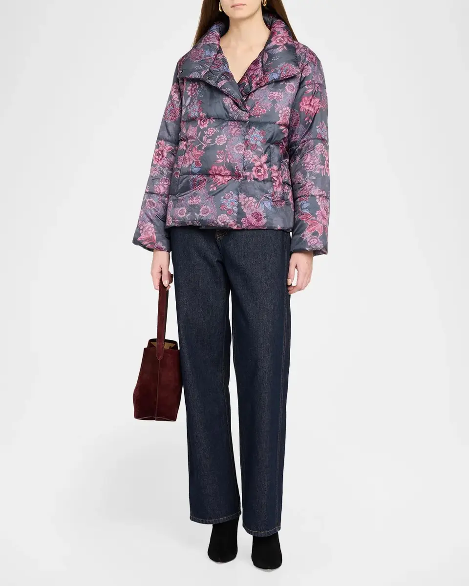 Johnny Was Quilted Floral-Print Puffer Jacket | Thumbnail 2 Johnny Was Quilted Floral-Print Puffer Jacket | Thumbnail 2