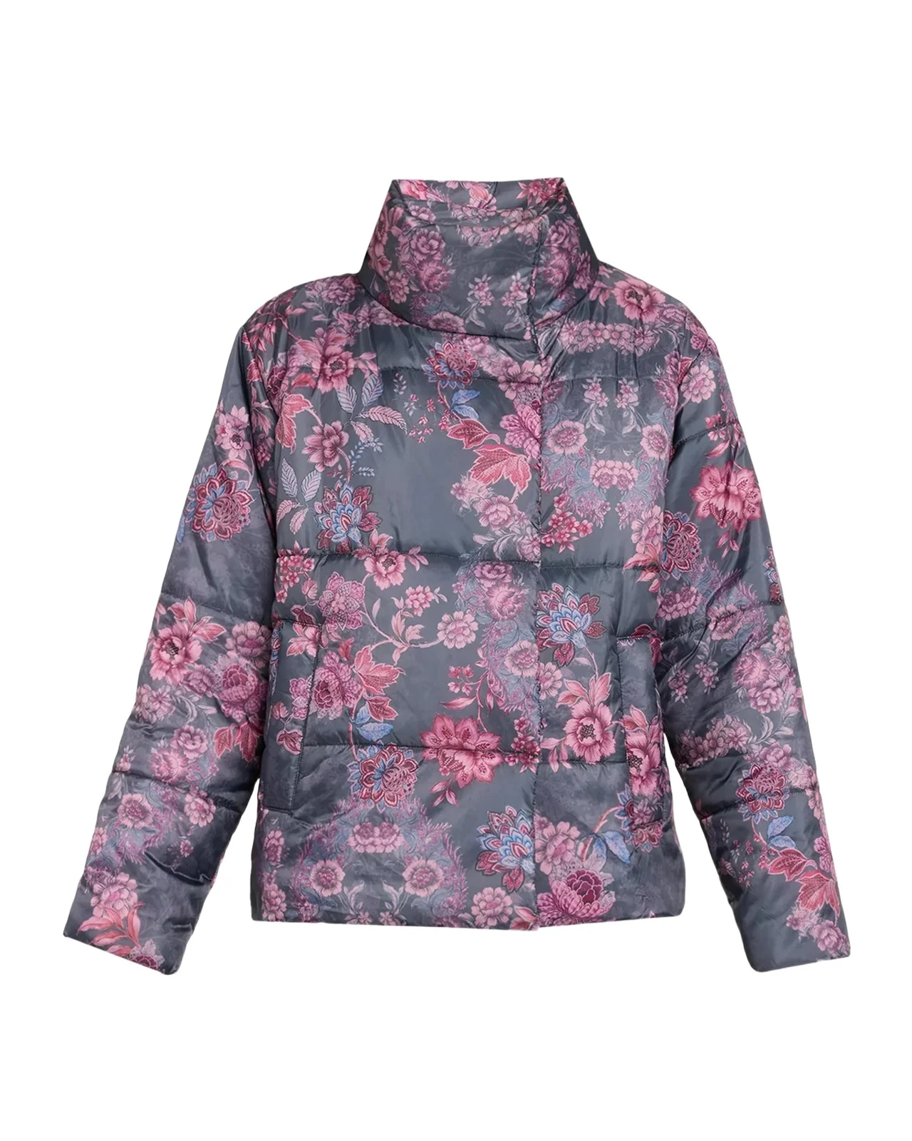 Johnny Was Quilted Floral-Print Puffer Jacket