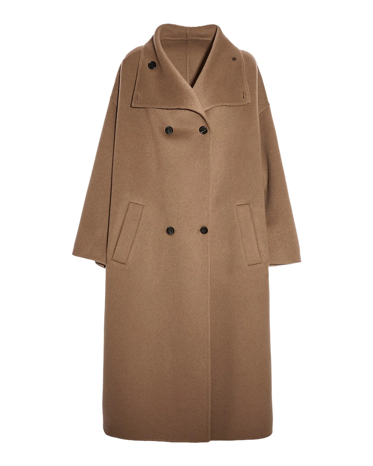 Malo Double-Breasted Cashmere Straight Fit Overcoat
