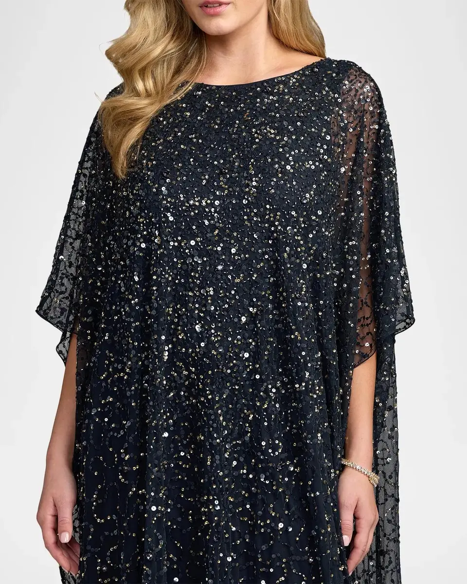 Mac Duggal Embellished Mesh Caftan Maxi Dress | Thumbnail 4
