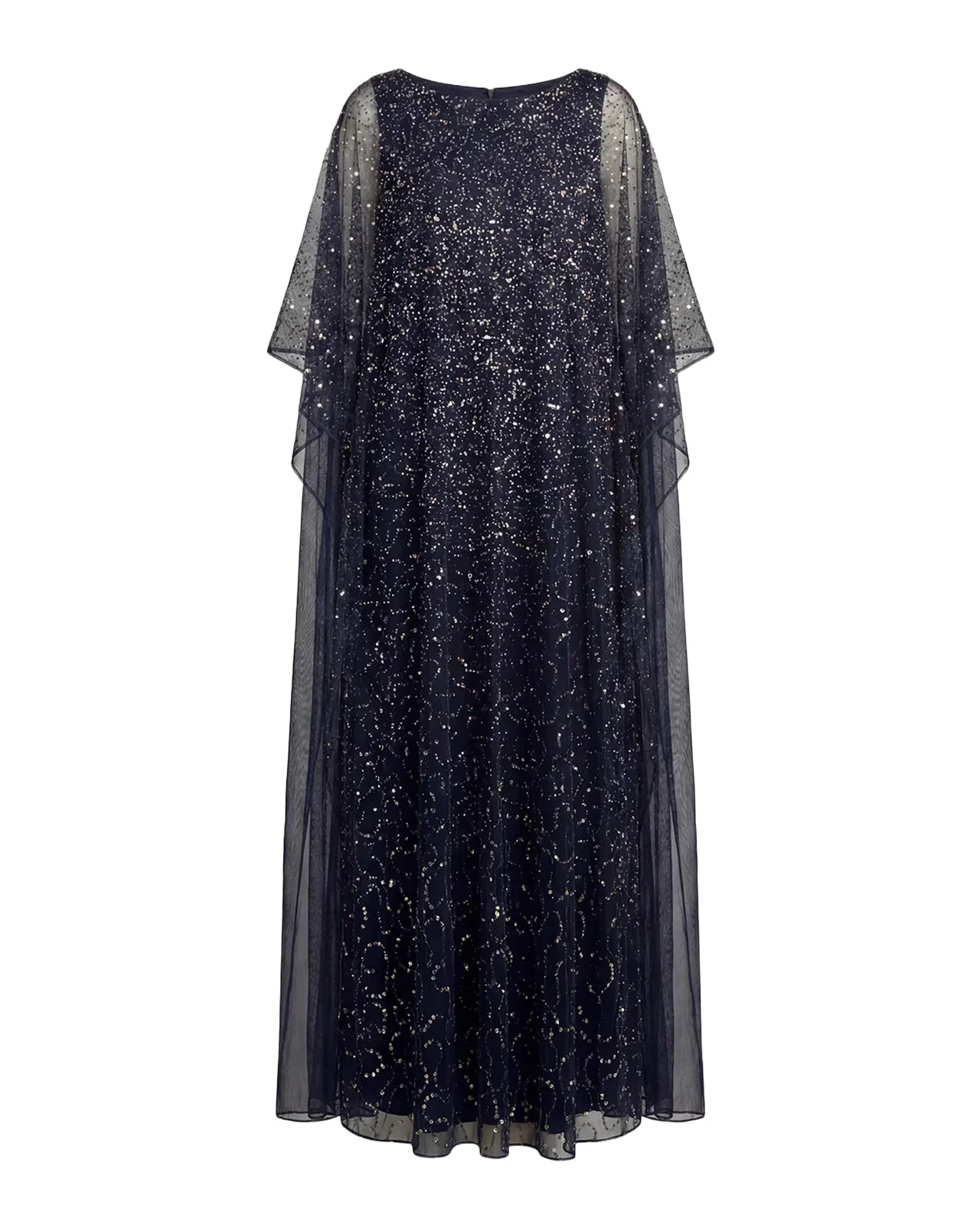 Embellished Mesh Caftan Maxi Dress Embellished Mesh Caftan Maxi Dress