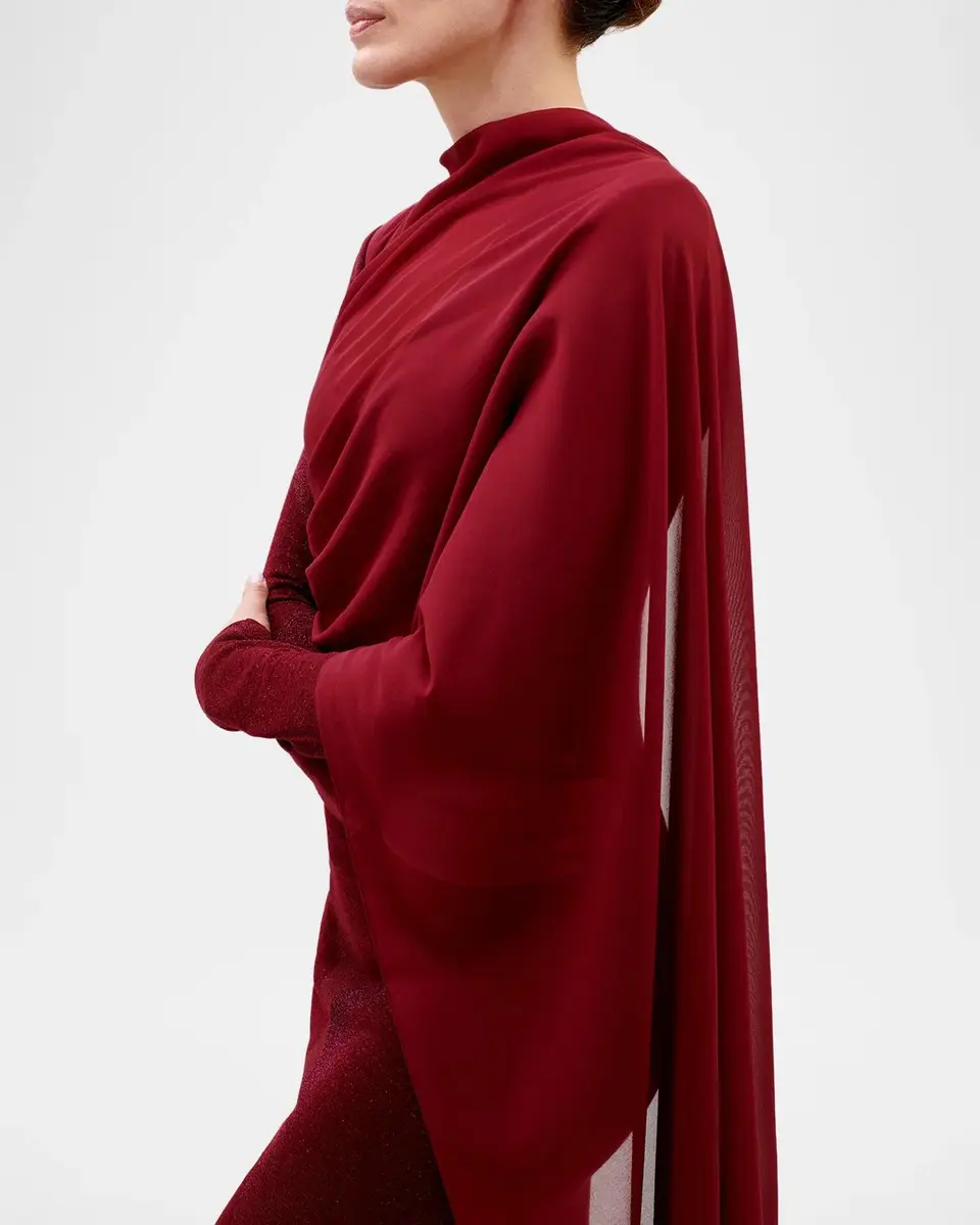Silvia Tcherassi Moon Shimmer Diamond Velvet Draped Long-Sleeve Maxi Dress | Thumbnail 4 Silvia Tcherassi Moon Shimmer Diamond Velvet Draped Long-Sleeve Maxi Dress | Thumbnail 4