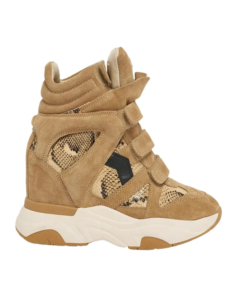 Isabel Marant Balskee Mixed Leather High-Top Sneakers