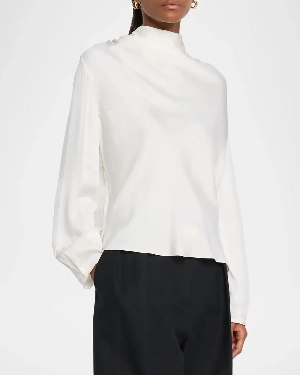 Vince Draped Cowl-Neck Blouse | Thumbnail 4