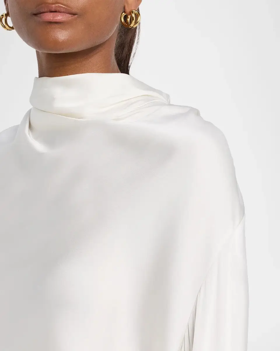 Vince Draped Cowl-Neck Blouse | Thumbnail 5