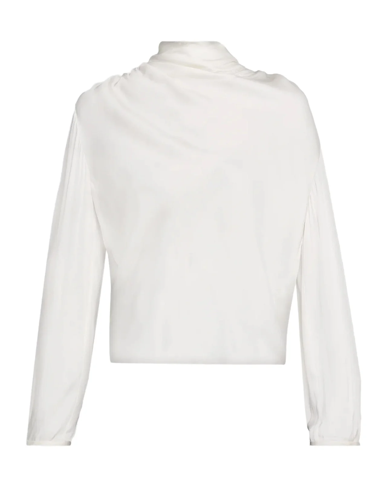 Draped Cowl-Neck Blouse