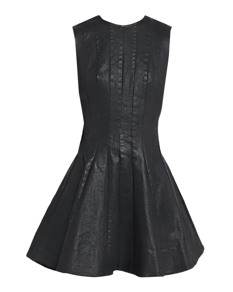 Delfie Coated Cotton Mini Dress Delfie Coated Cotton Mini Dress