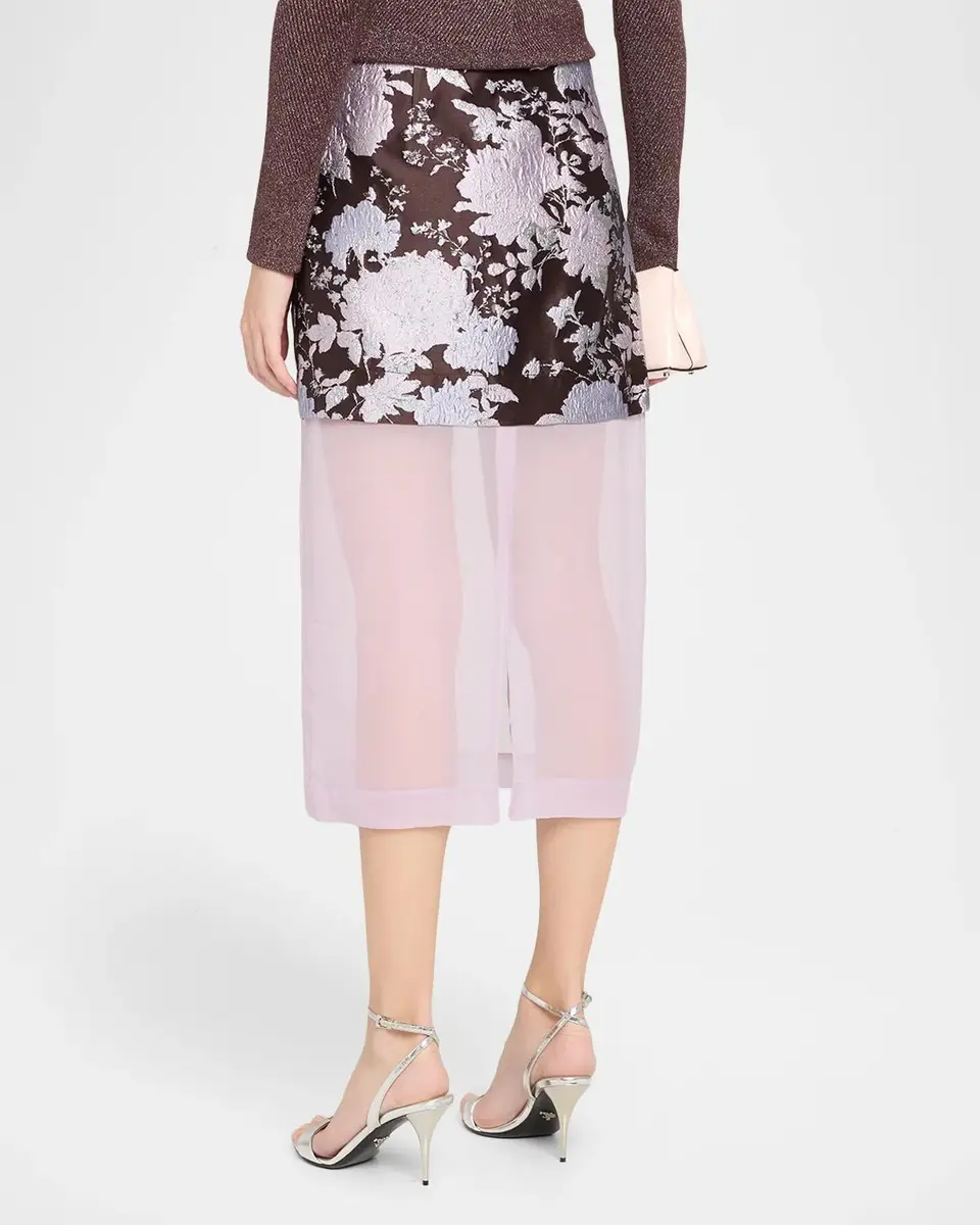 Aknvas Brooke Layered Floral Brocade Midi Skirt | Thumbnail 3 Aknvas Brooke Layered Floral Brocade Midi Skirt | Thumbnail 3