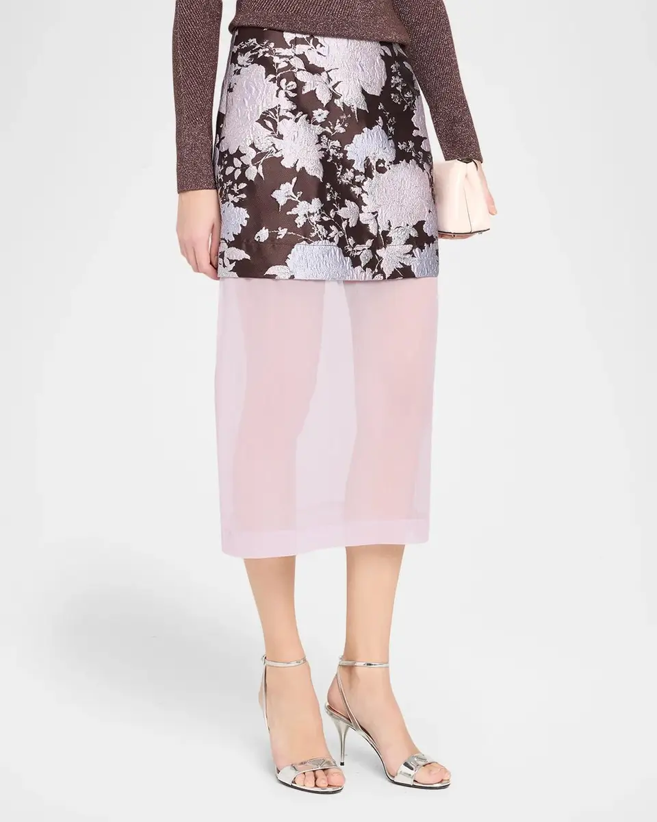 Aknvas Brooke Layered Floral Brocade Midi Skirt | Thumbnail 4 Aknvas Brooke Layered Floral Brocade Midi Skirt | Thumbnail 4