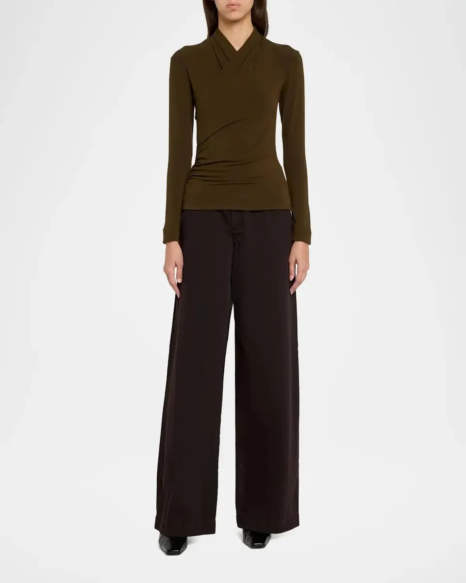 Vince Long-Sleeve Faux-Wrap Top | Thumbnail 2