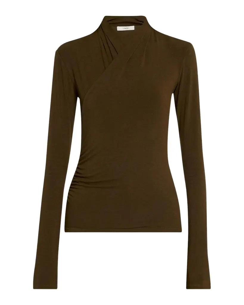 Long-Sleeve Faux-Wrap Top Long-Sleeve Faux-Wrap Top