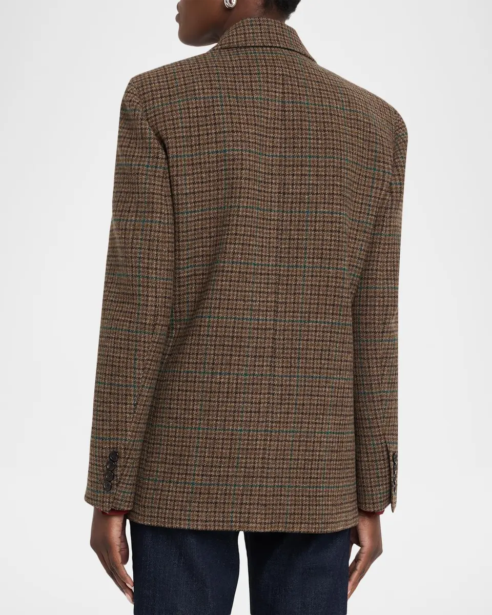 Nili Lotan Leston Micro-Check Wool Blazer | Thumbnail 3 Nili Lotan Leston Micro-Check Wool Blazer | Thumbnail 3