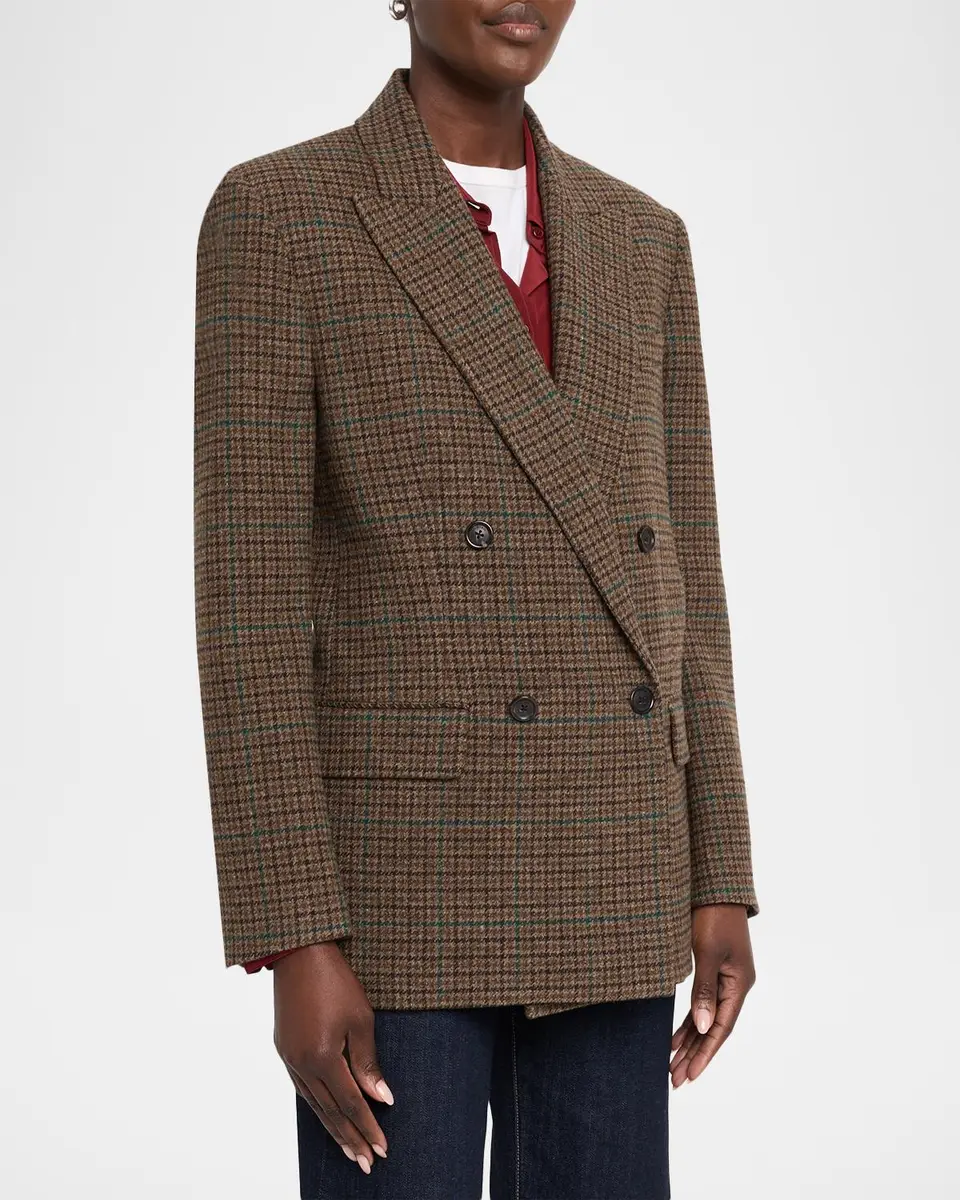 Nili Lotan Leston Micro-Check Wool Blazer | Thumbnail 4 Nili Lotan Leston Micro-Check Wool Blazer | Thumbnail 4