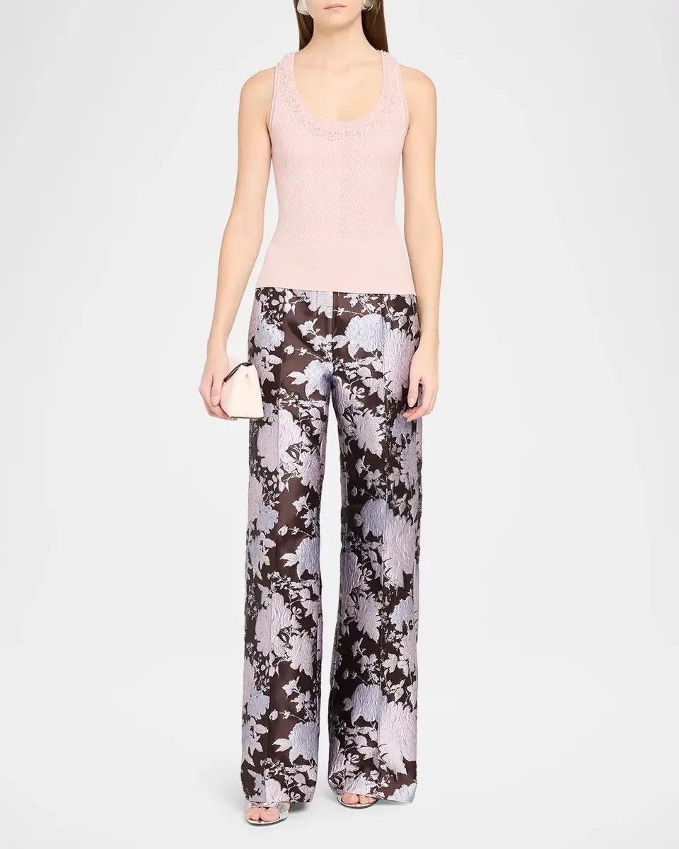 Aknvas Alette Floral Brocade Wide-Leg Pants | Thumbnail 2