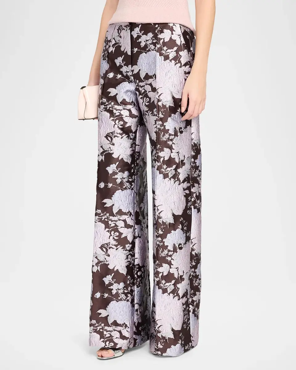 Aknvas Alette Floral Brocade Wide-Leg Pants | Thumbnail 4
