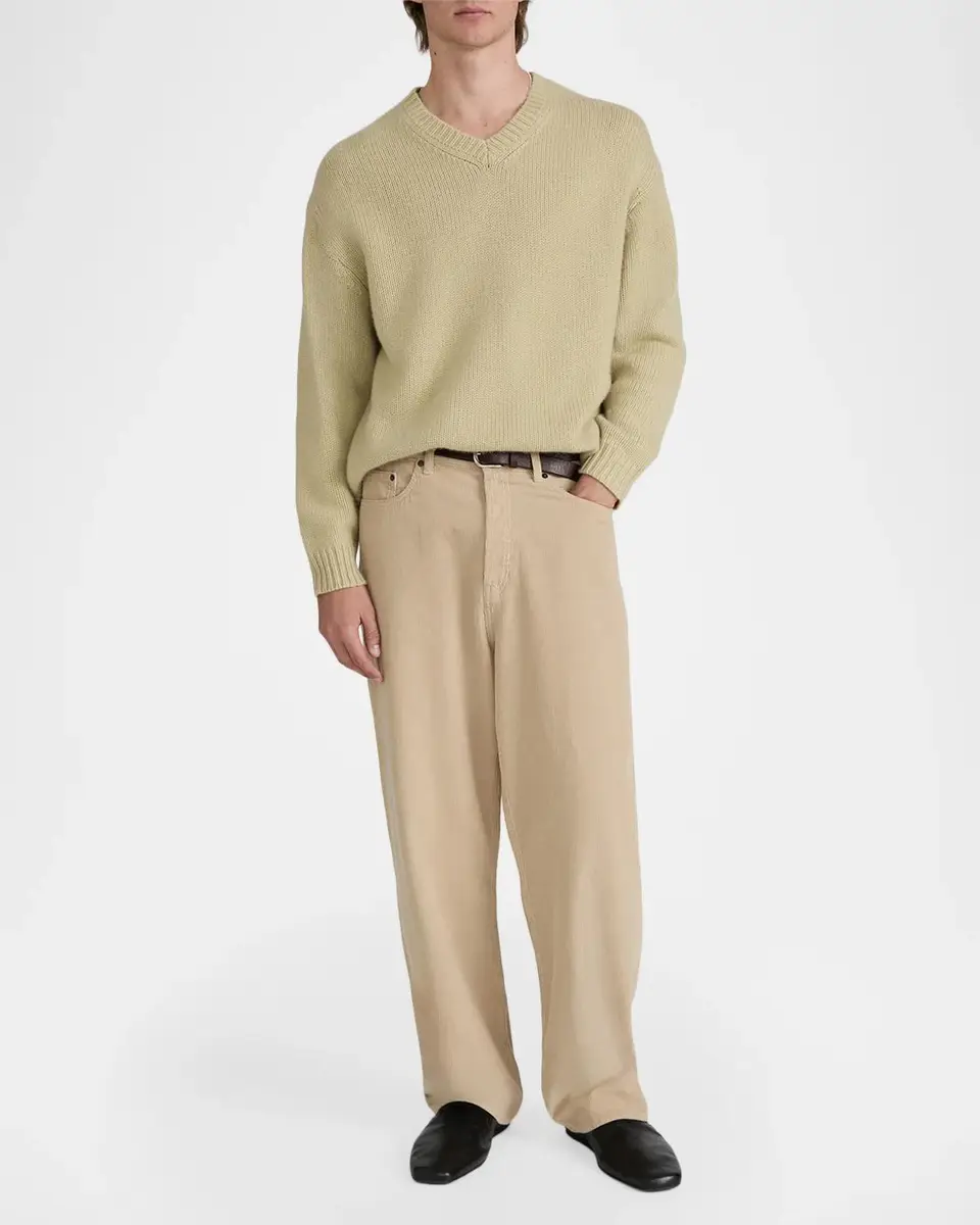 Frame Men's Chunky Cashmere V-Neck Sweater | Thumbnail 2 Frame Men's Chunky Cashmere V-Neck Sweater | Thumbnail 2
