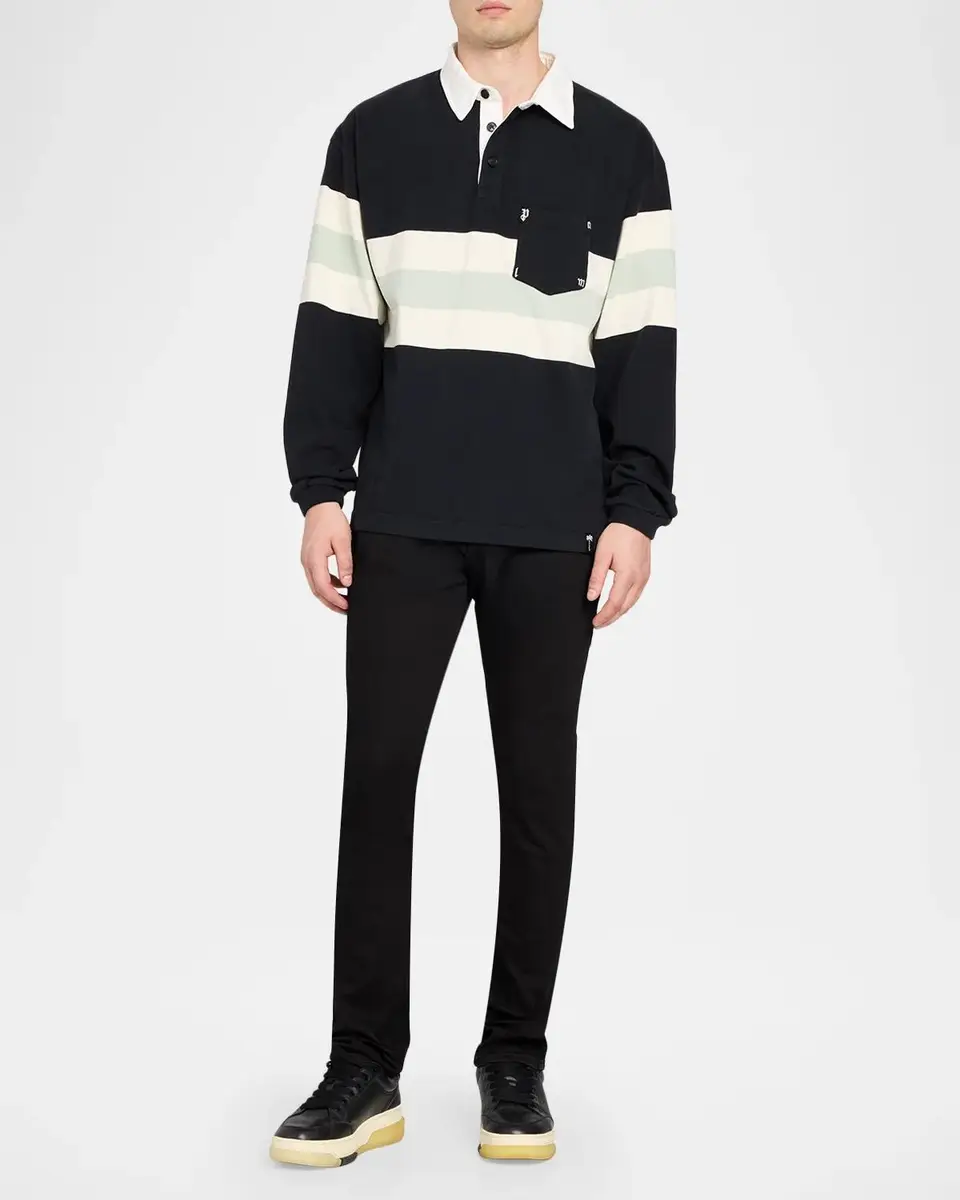 Palm Angels Men's Palm Type Cotton Polo Shirt | Thumbnail 2 Palm Angels Men's Palm Type Cotton Polo Shirt | Thumbnail 2