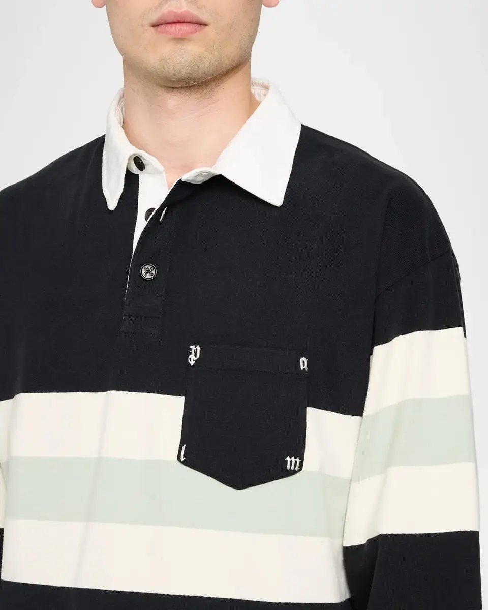 Palm Angels Men's Palm Type Cotton Polo Shirt | Thumbnail 5 Palm Angels Men's Palm Type Cotton Polo Shirt | Thumbnail 5