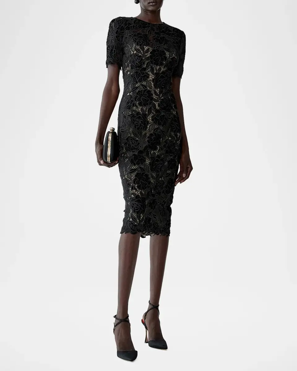 Carolina Herrera Floral Lace Knee-Length Dress | Thumbnail 2 Carolina Herrera Floral Lace Knee-Length Dress | Thumbnail 2