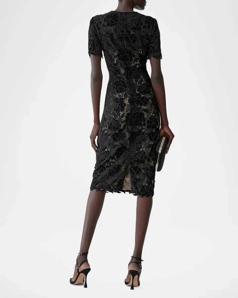 Carolina Herrera Floral Lace Knee-Length Dress | Thumbnail 3 Carolina Herrera Floral Lace Knee-Length Dress | Thumbnail 3