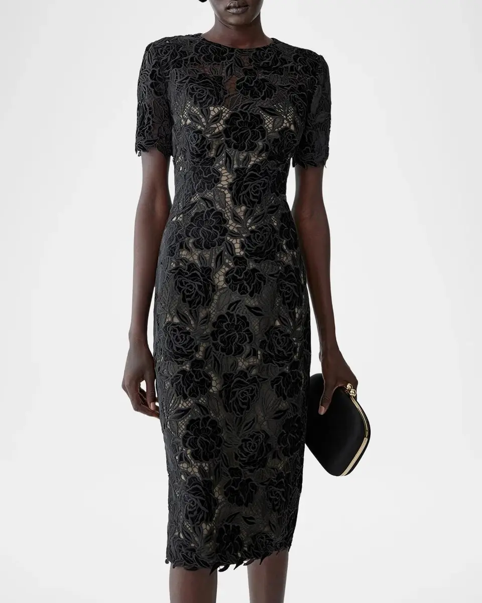 Carolina Herrera Floral Lace Knee-Length Dress | Thumbnail 4 Carolina Herrera Floral Lace Knee-Length Dress | Thumbnail 4