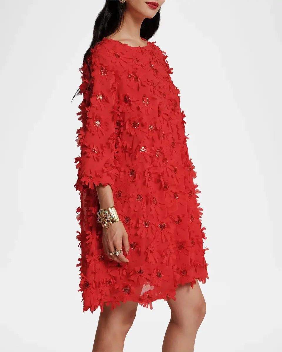 Frances Valentine Edie Daisy Appliqué Mini Dress | Thumbnail 4