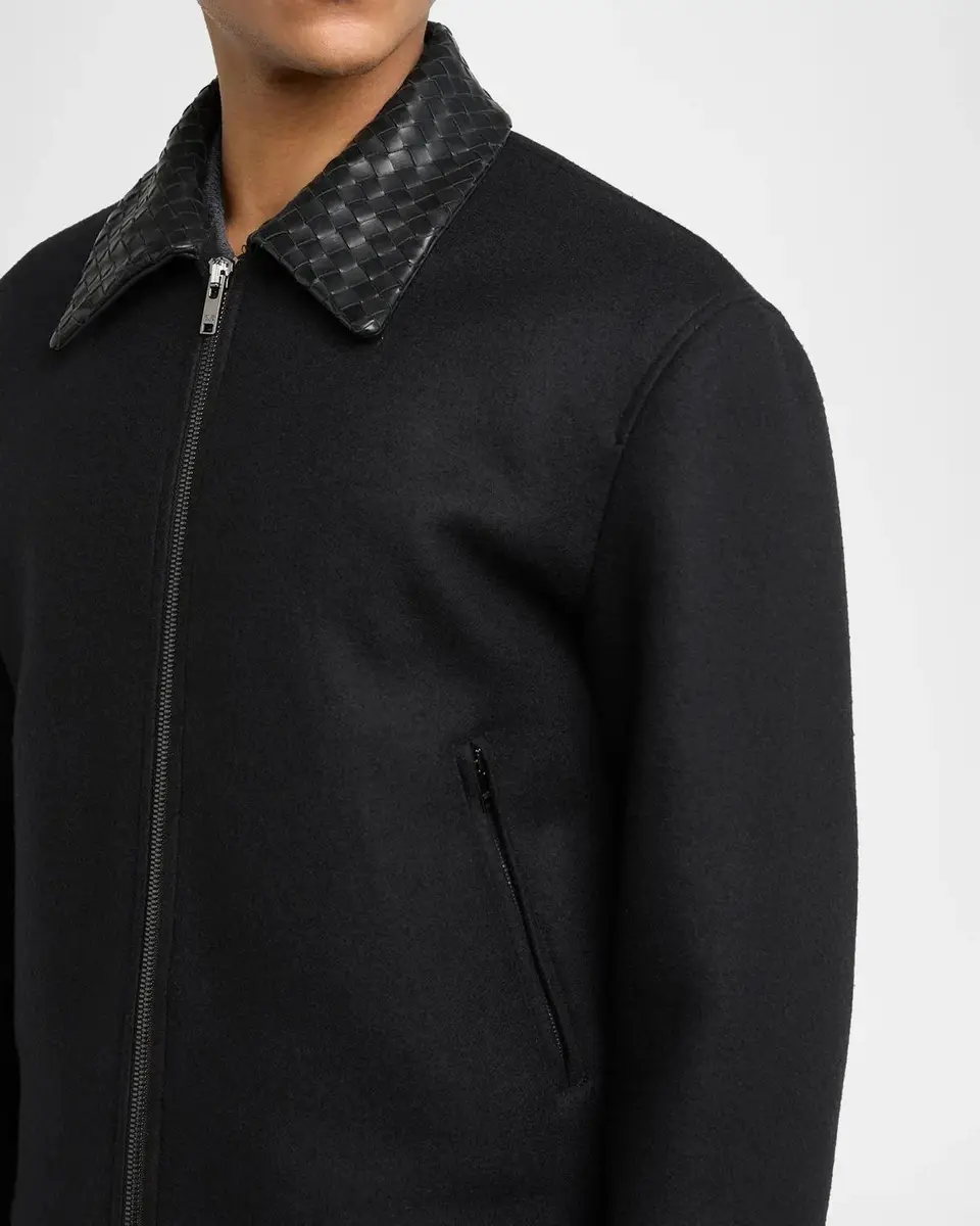 Bottega Veneta Men's Splittable Wool Leather-Collar Blouson | Thumbnail 5 Bottega Veneta Men's Splittable Wool Leather-Collar Blouson | Thumbnail 5