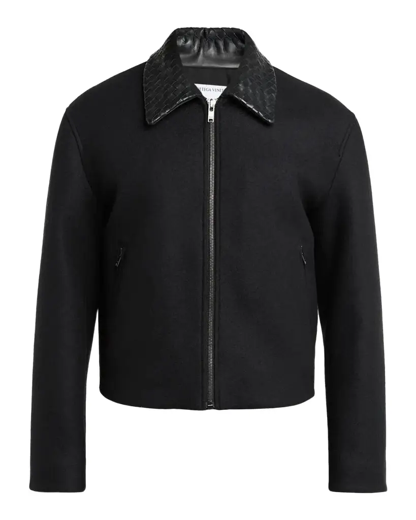 Bottega Veneta Men's Splittable Wool Leather-Collar Blouson