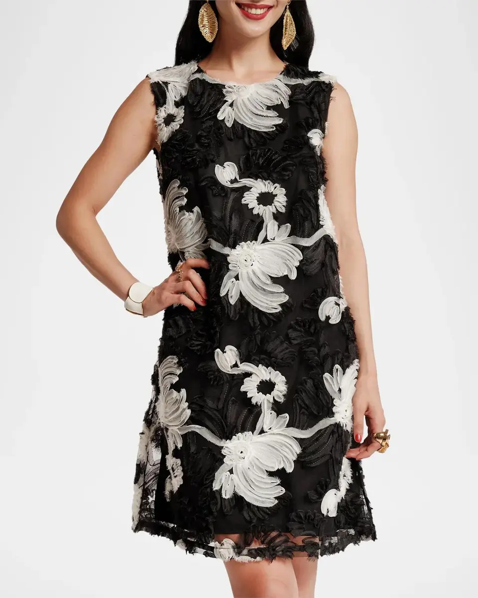 Frances Valentine Lily Floral-Embroidered Mini Shift Dress | Thumbnail 2
