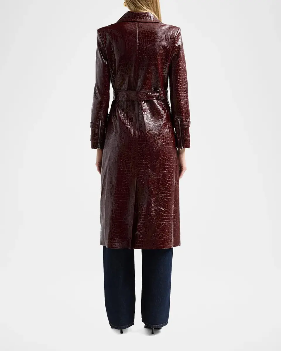 L'Agence Celina Faux Leather Trench Coat | Thumbnail 3 L'Agence Celina Faux Leather Trench Coat | Thumbnail 3