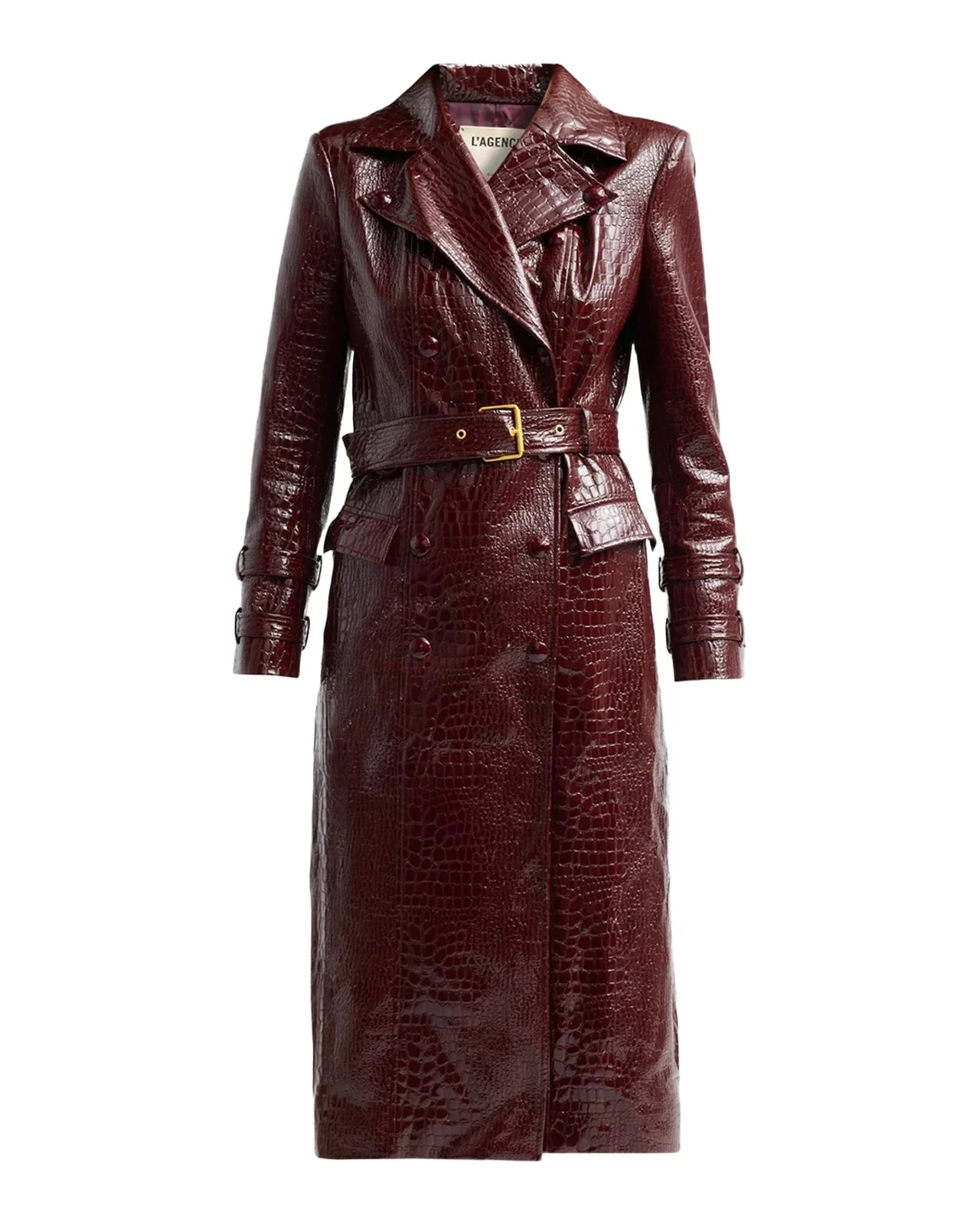 Celina Faux Leather Trench Coat Celina Faux Leather Trench Coat