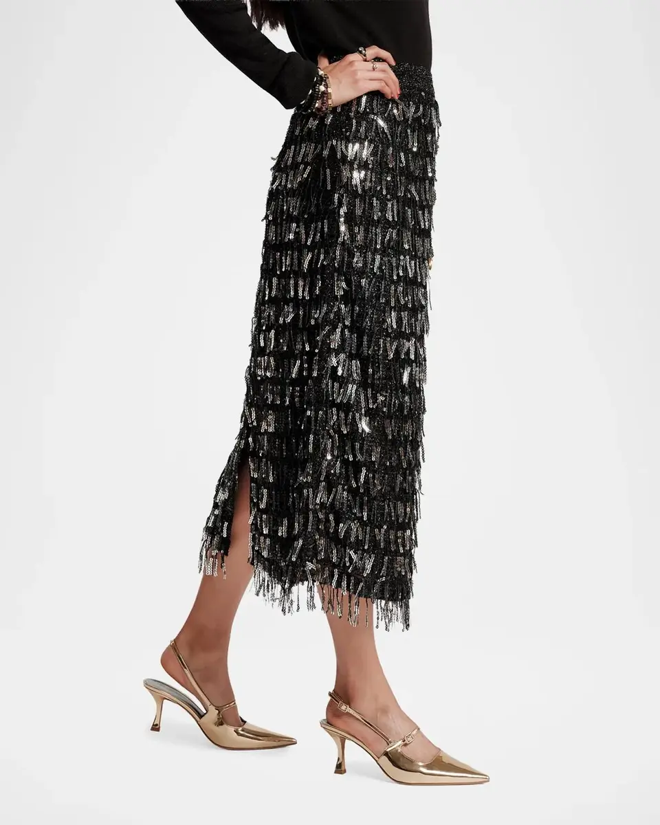 Frances Valentine Shimmy Sequin Fringe Knit Midi Skirt | Thumbnail 5 Frances Valentine Shimmy Sequin Fringe Knit Midi Skirt | Thumbnail 5