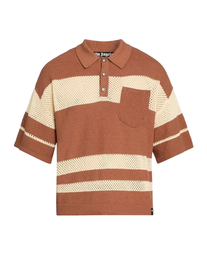 Men's Palm Type Loose Knit Polo Shirt
