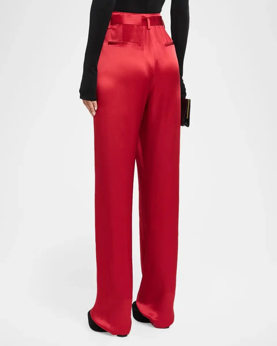 Lapointe Satin Belted Straight-Leg Pants | Thumbnail 3 Lapointe Satin Belted Straight-Leg Pants | Thumbnail 3