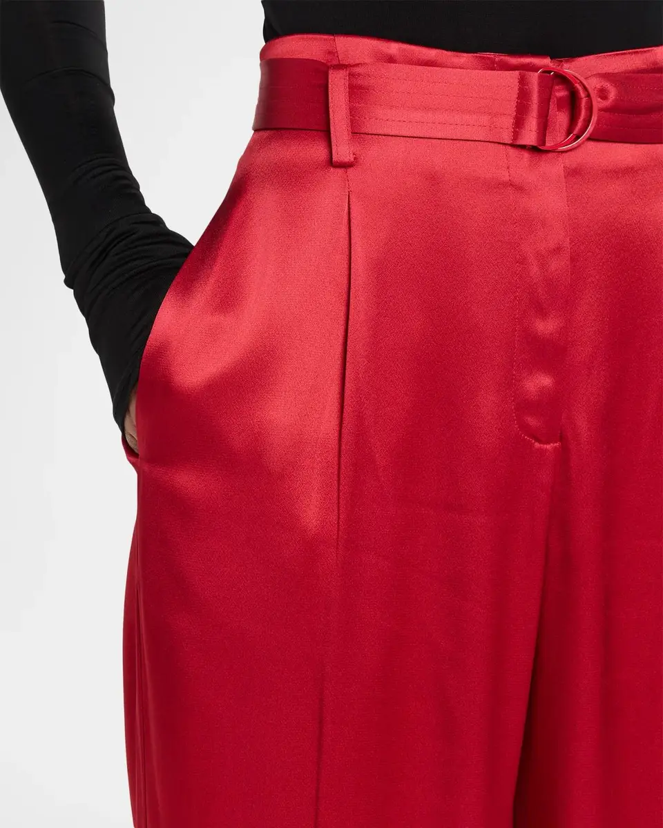 Lapointe Satin Belted Straight-Leg Pants | Thumbnail 5 Lapointe Satin Belted Straight-Leg Pants | Thumbnail 5