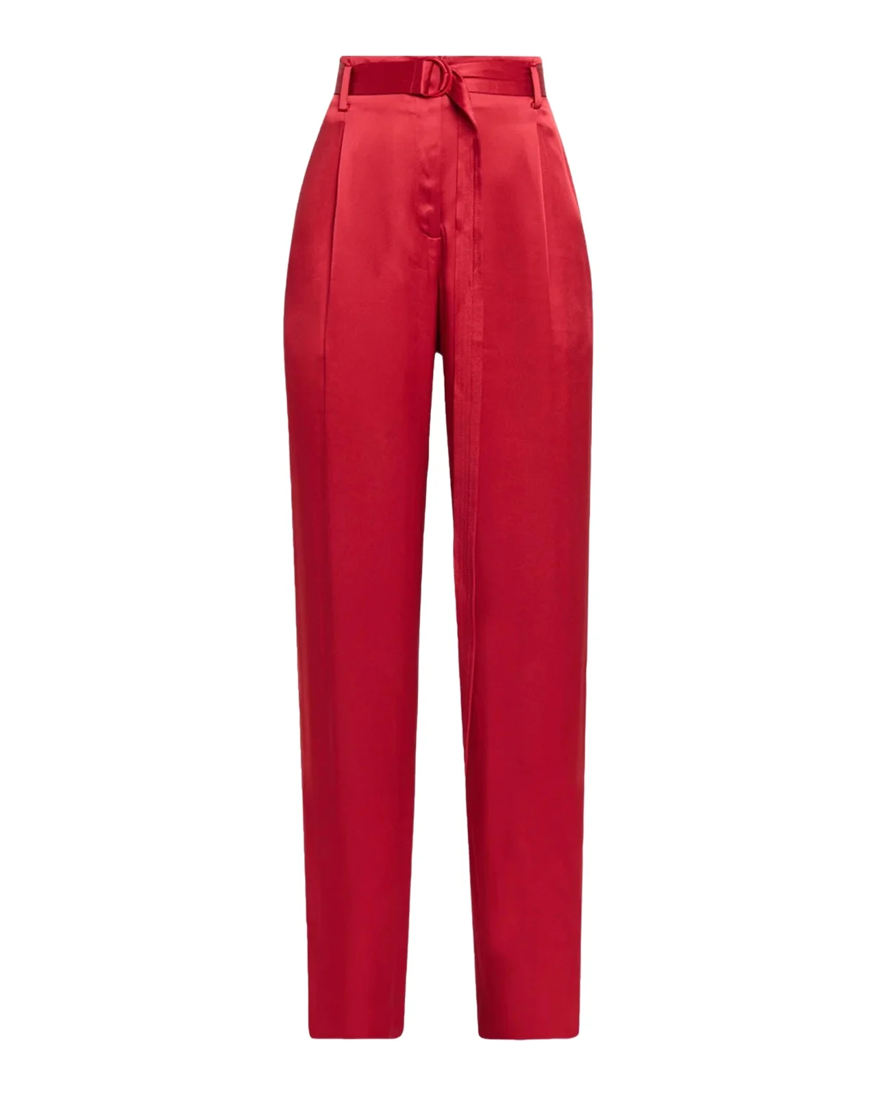Lapointe Satin Belted Straight-Leg Pants