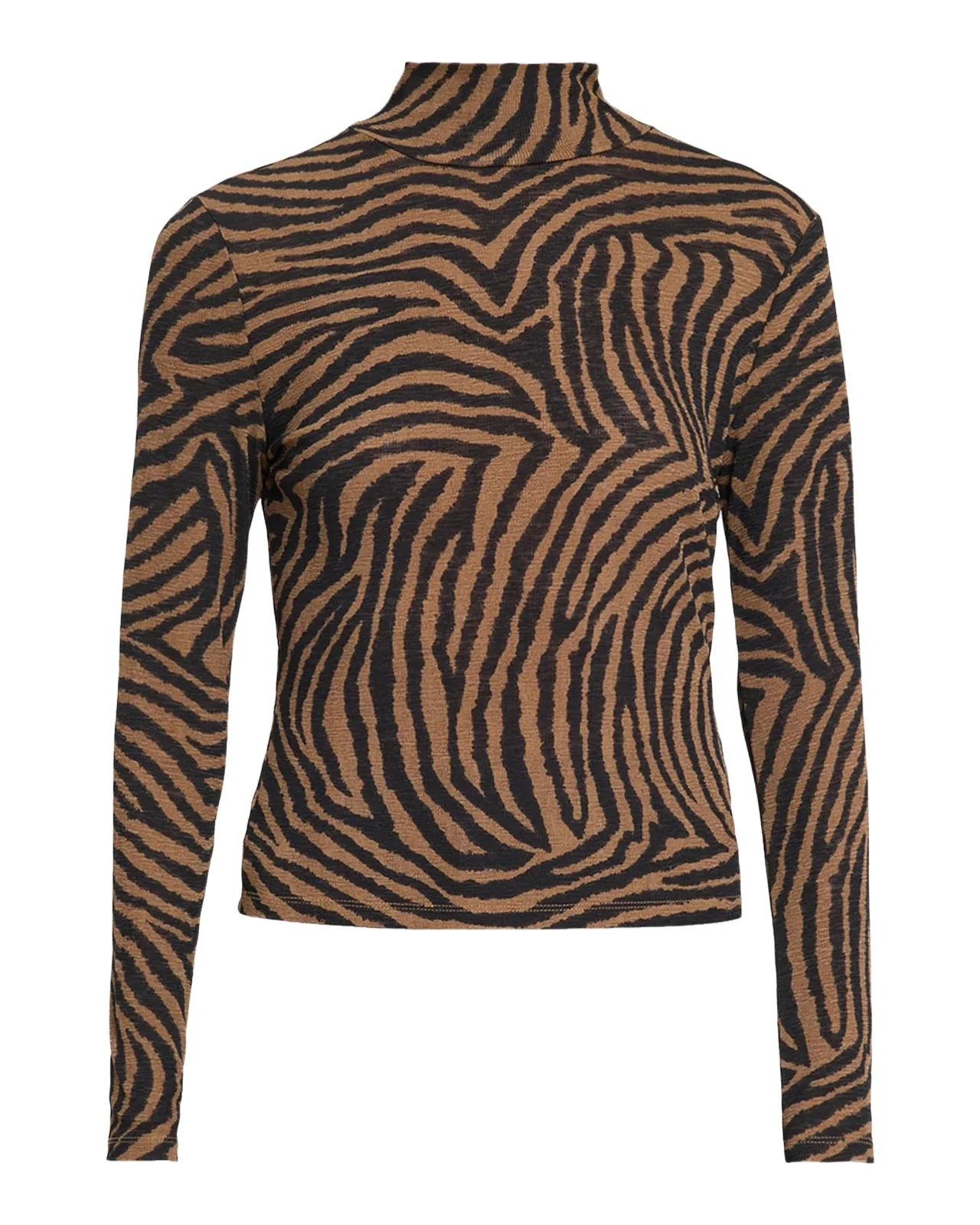 Veronica Beard Wyeth Animal-Print Mock Turtleneck Top