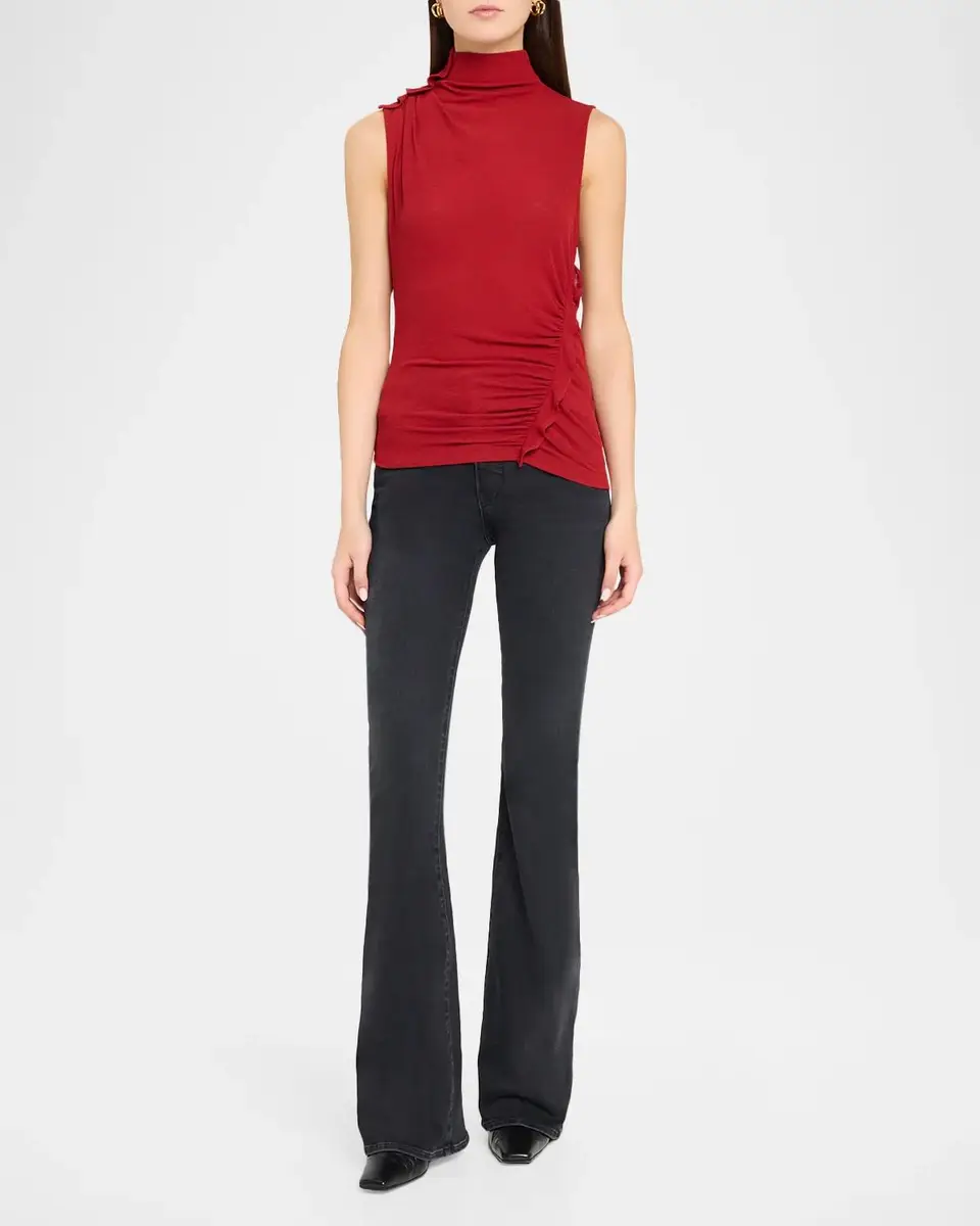 Veronica Beard Briana Ruched Mock-Neck Top | Thumbnail 2