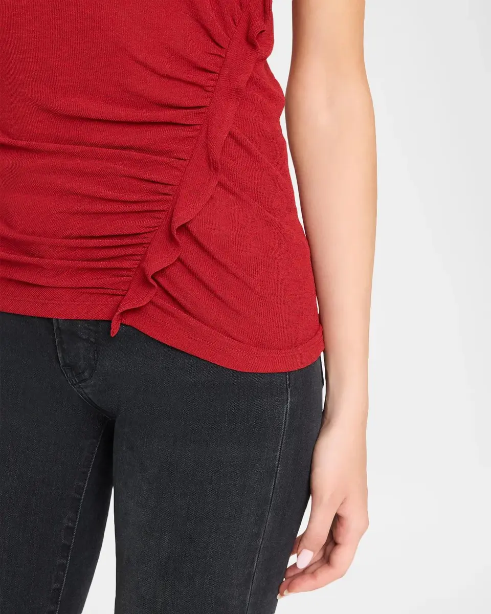 Veronica Beard Briana Ruched Mock-Neck Top | Thumbnail 5