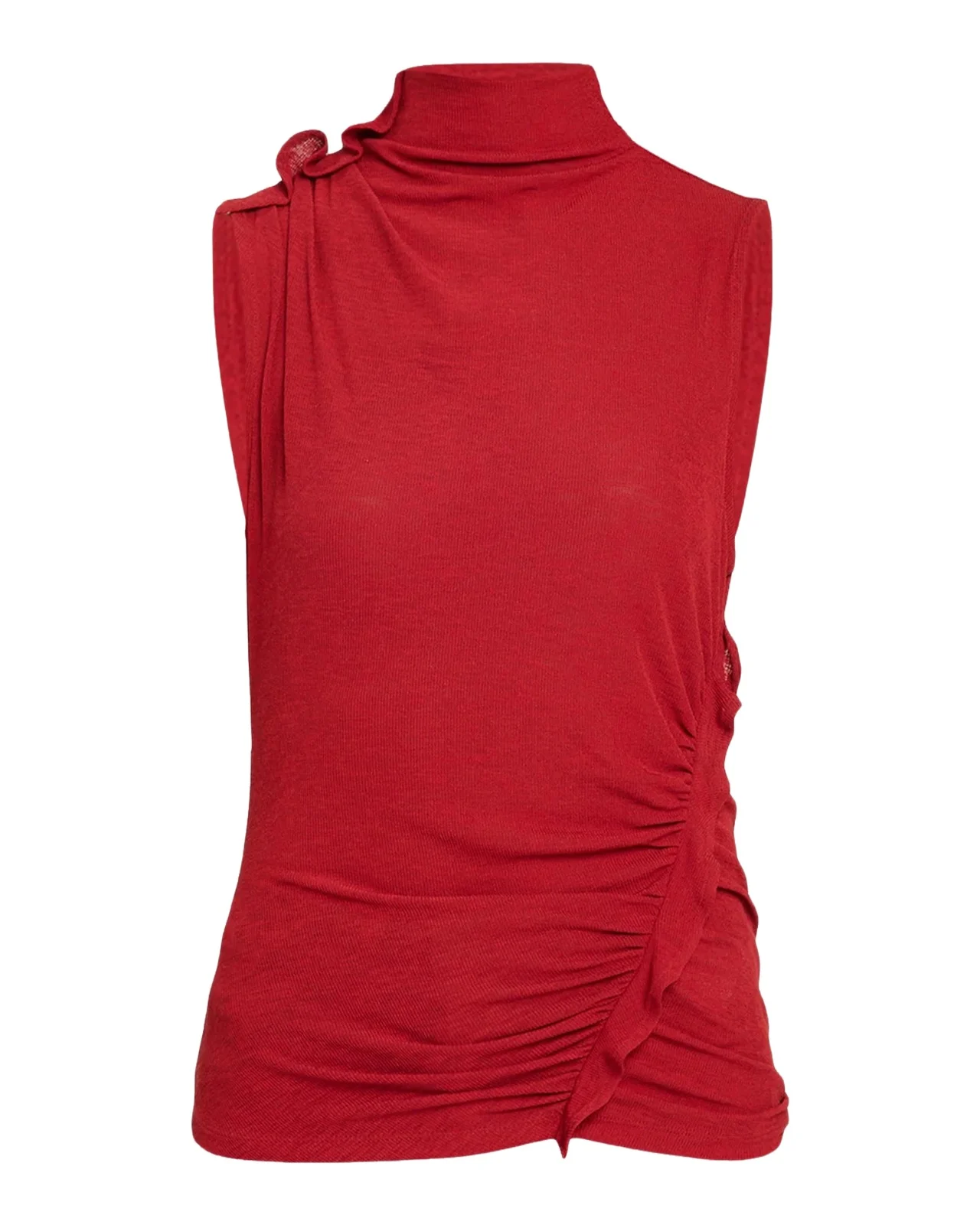 Veronica Beard Briana Ruched Mock-Neck Top